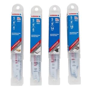 Lenox 6 in. Reciprocating Saw Blades Lot of 20 Set Power Blast 4 6 14‎ 18 TPI